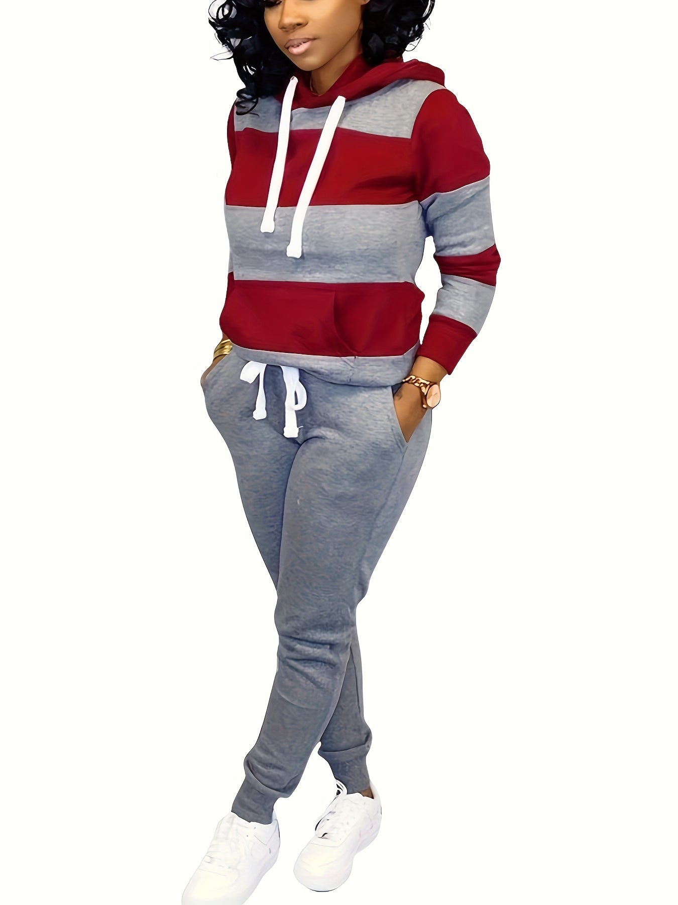 Two Piece Outfits for Women Casual Jogging Suit Set Long Sleeve Sweatshirt And Sweatpants Athletic Loungewear Set Sweatpants for Women Winter for Women Women Pink Jogging Set