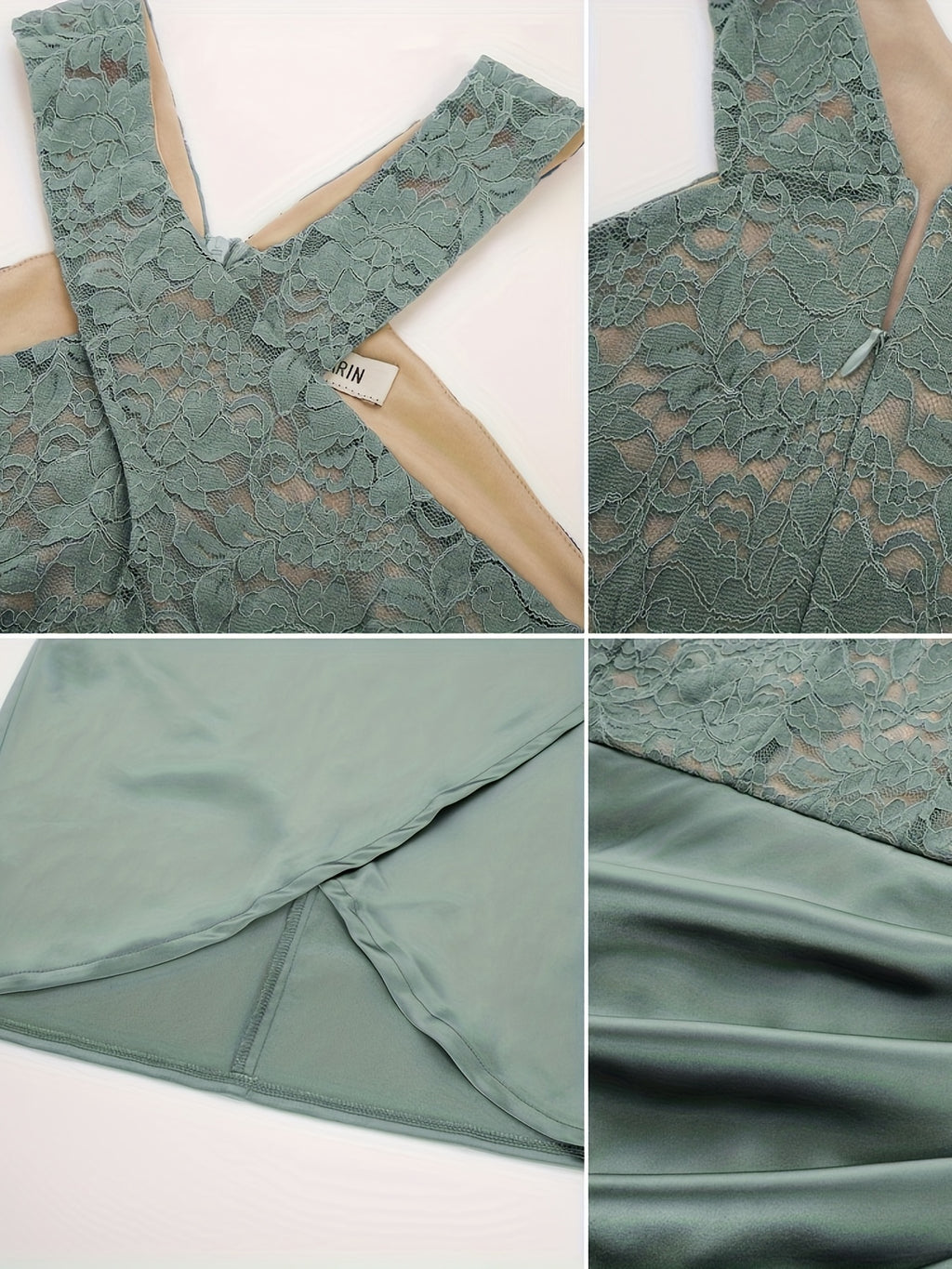 Women's Cocktail Dress Semi Formal Wedding Guest Lace Satin Halter Dresses for Evening Party