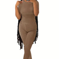 Casual Solid Two-piece Set, Crew Neck Short Sleeve Top & Skinny Pants Outfits, Women's Clothing