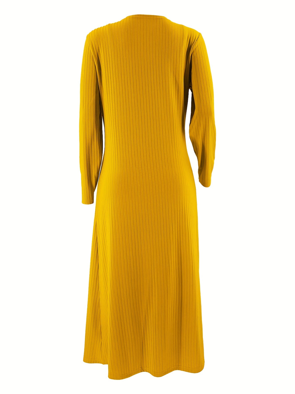 Two-piece Long Sleeve Casual Solid Ribbed Set: Cardigan & Bodycon Cami Dress Outfits for Women