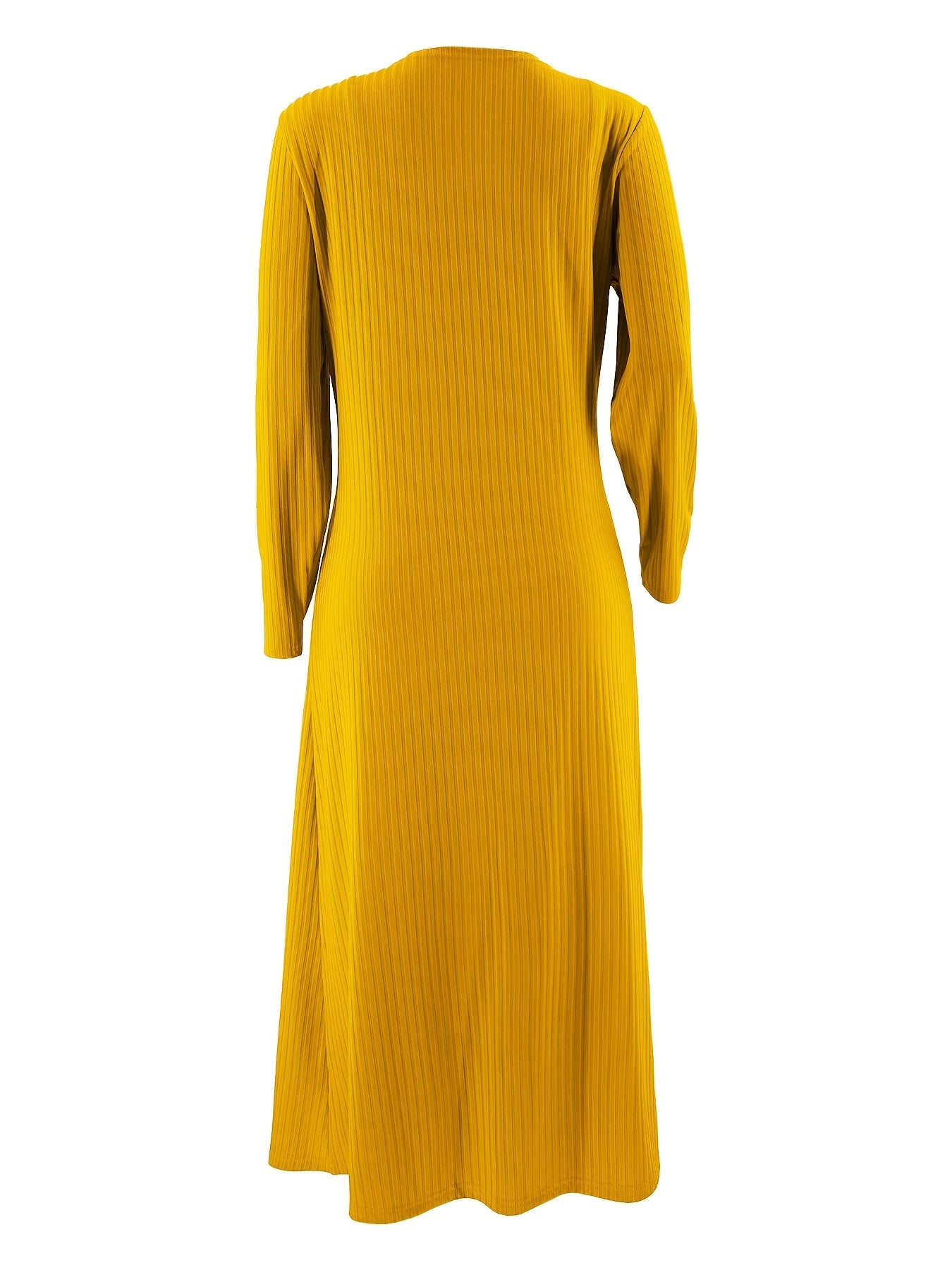 Two-piece Long Sleeve Casual Solid Ribbed Set: Cardigan & Bodycon Cami Dress Outfits for Women
