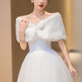 Elegant Faux Fur Shawl For Brides & Bridesmaids - Warm, Non-Stretch, Perfect For Weddings & Evening Dates Dresses For Women Elegant Dresses For Women