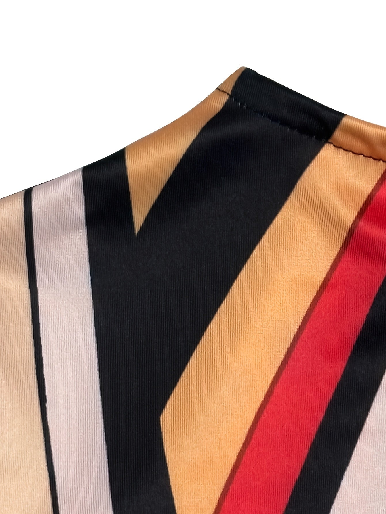 Colorful Summer Outfits for Women, Featuring a Street-Style Colorblock Suit Set with an O-Neck Long Sleeve Crop Top And Fitted Long Pants, Perfect for Casual Wear.