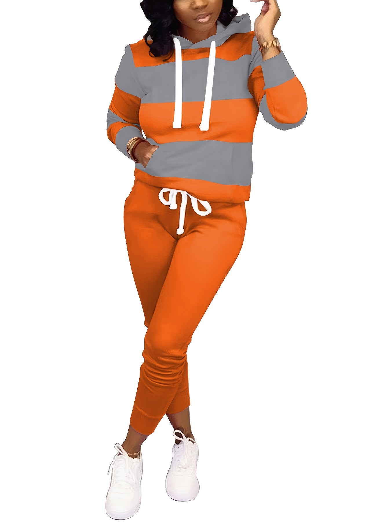Two Piece Outfits for Women Casual Jogging Suit Set Long Sleeve Sweatshirt And Sweatpants Athletic Loungewear Set Sweatpants for Women Winter for Women Women Pink Jogging Set