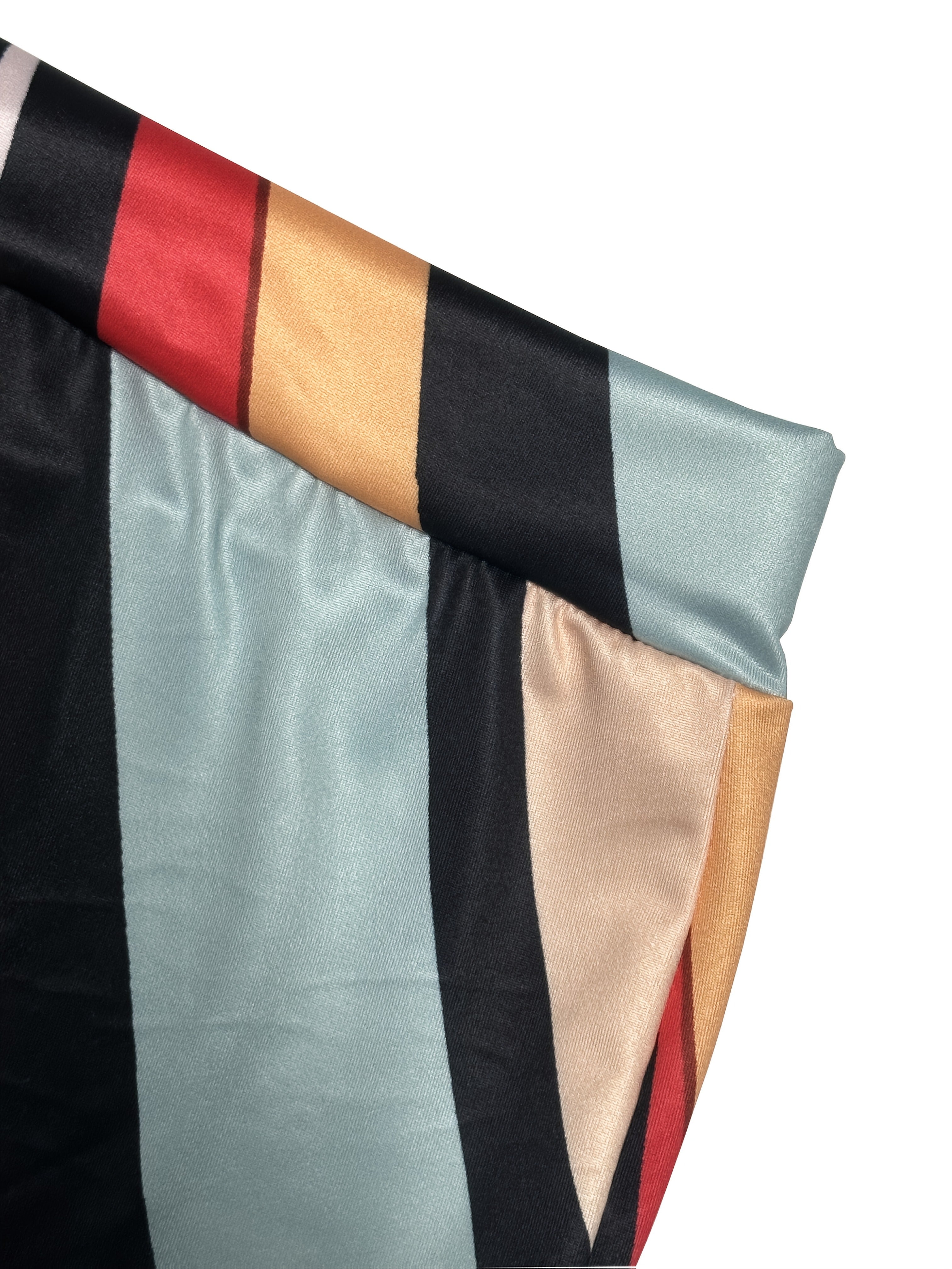 Colorful Summer Outfits for Women, Featuring a Street-Style Colorblock Suit Set with an O-Neck Long Sleeve Crop Top And Fitted Long Pants, Perfect for Casual Wear.