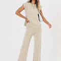 2pcs Outfits for Women Lounge Matching Set Two Piece Knit Tracksuit Sweatsuits Top& Pants