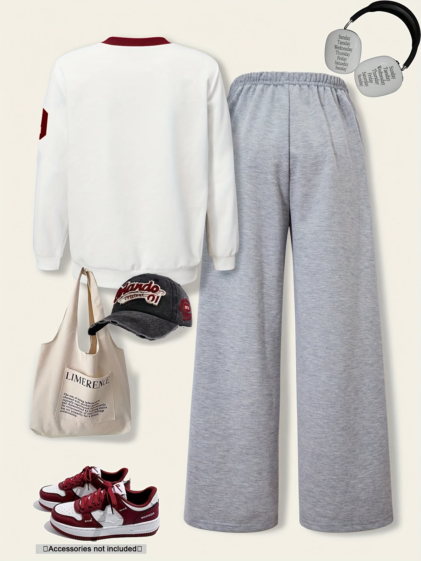 Women'S Los Angeles 79 Letter & Number Print Top and Pants Set | V-Neck Color Block Long Sleeve Top with Wide Leg Casual Pants | All-Season Fashion Outfit, Medium Stretch Fabric, Off the Shoulder Style, Casual Wear|Vneck Top|