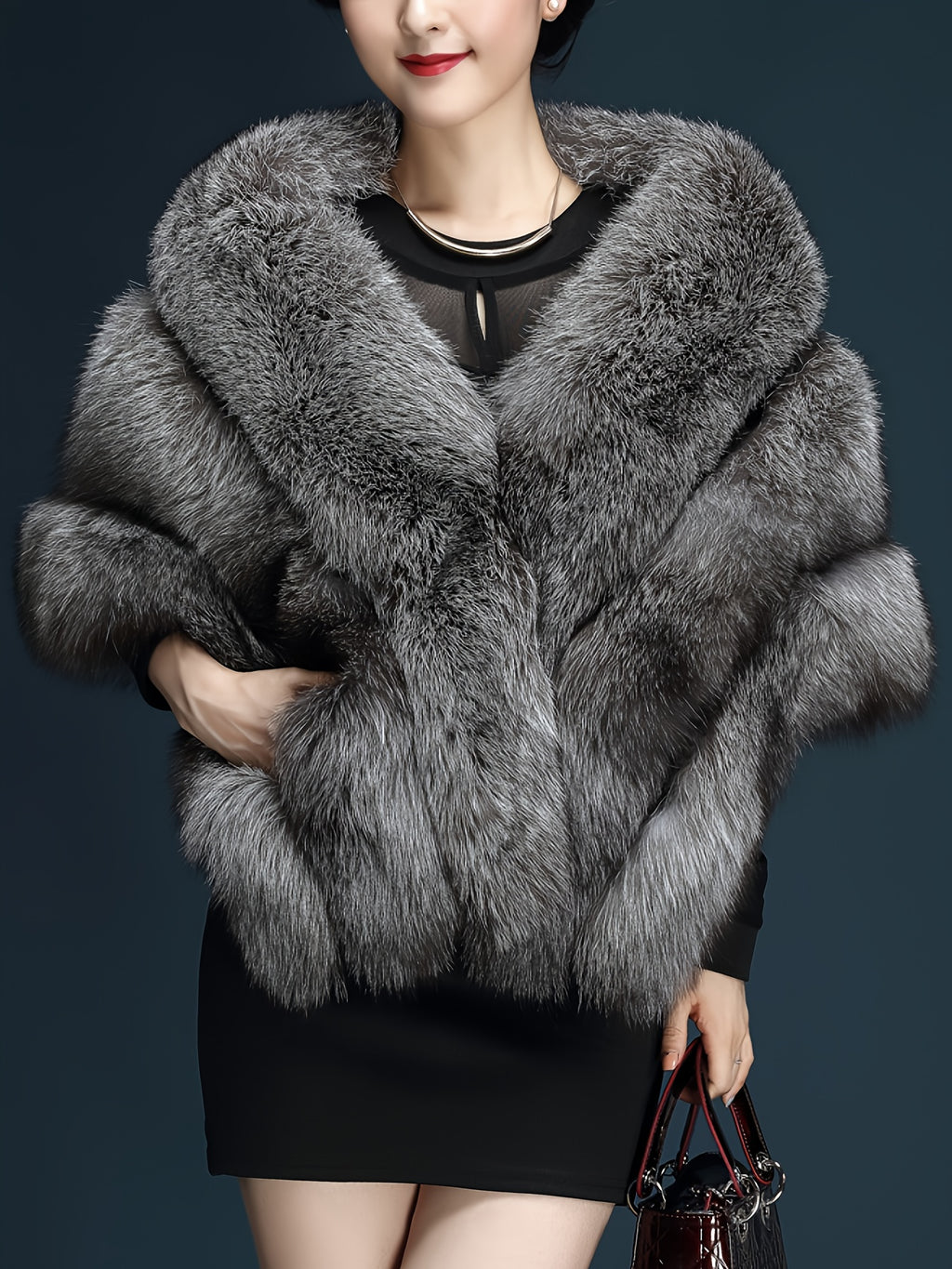 Plus Size - Plus Size High-Quality Faux Fur Shawl for Autumn And Winter Evening Parties And Luxurious Women'S Dresses.