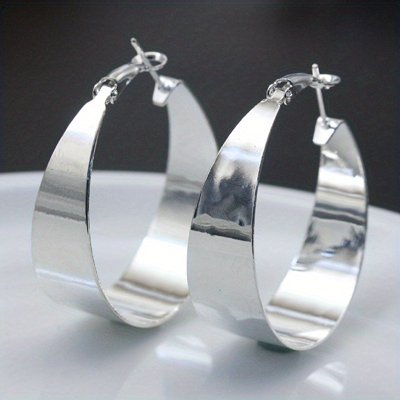 1 Pair Textured Stud Earrings, Hoop Earrings for Women, Quality Jewelry