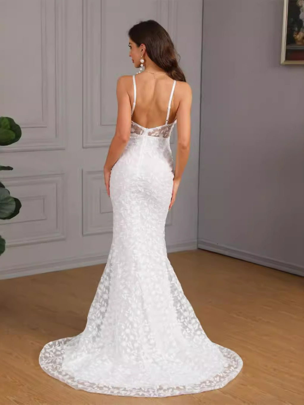 Women's Dresses-2025 New Women's Sexy Sleeveless Suspender Tail Slim Wedding Dress Wedding Dress Women's Dress