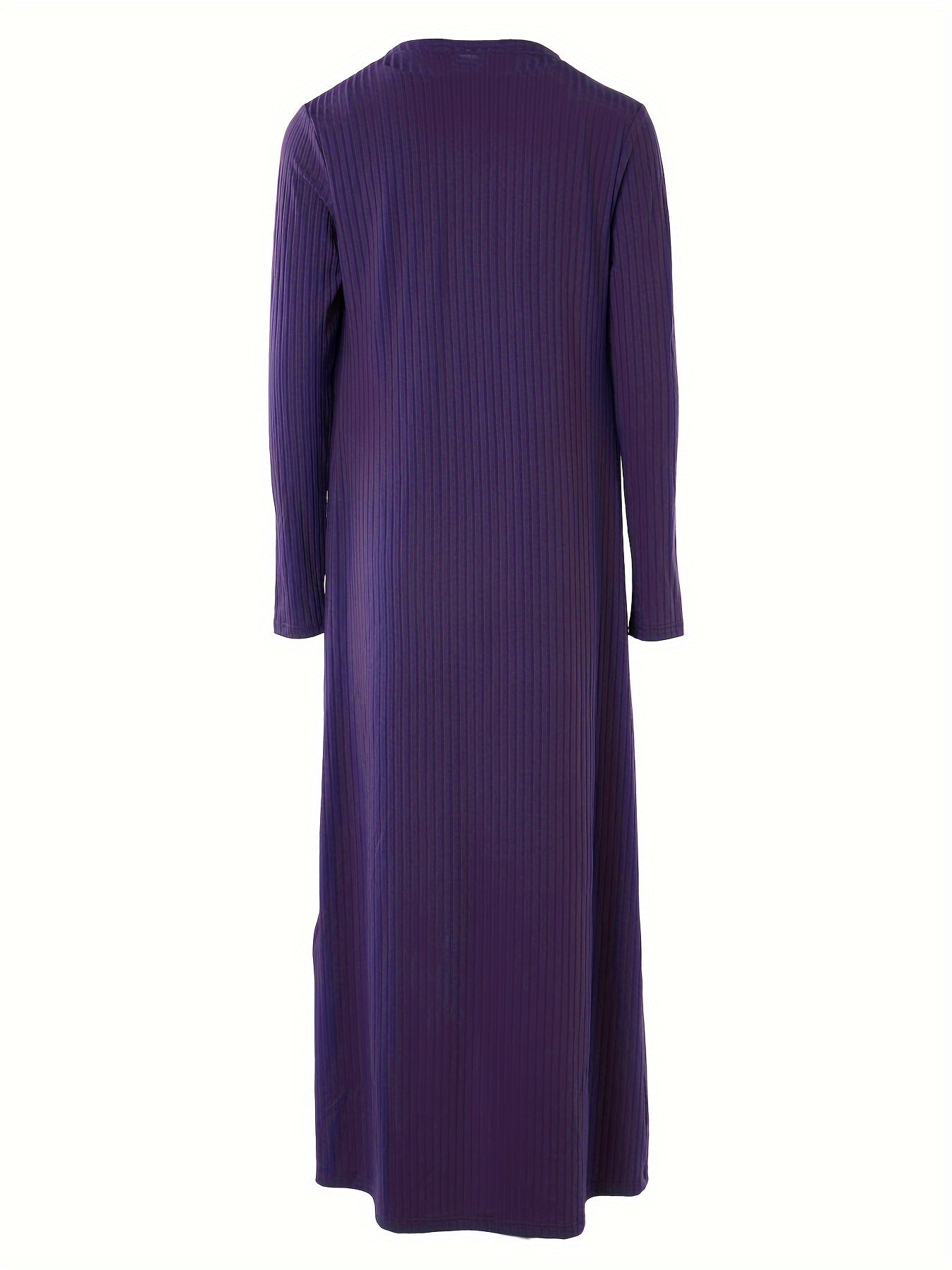 Two-piece Casual Solid Dress Set, Open Front Cardigan & Tie-waist Tank Dress Outfits for Women