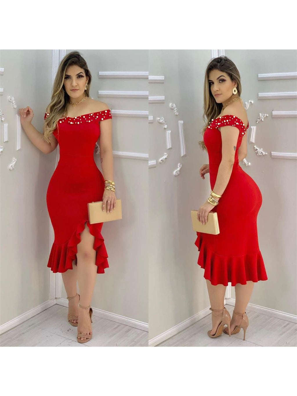 [Hot Ruffles Fashion Women's Dresses] Hot Selling Dresses Fashion Women's Dresses with Ruffles