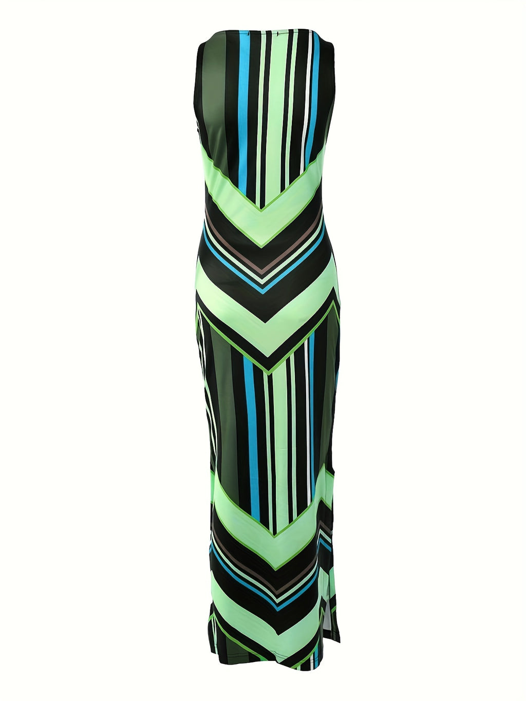 Women's Elegant Sleeveless Maxi Dress, Flattering Fit, Formal & Casual Chic Outfit, All-Season Formal Party Wedding Everyday Dresses for Women, Geometric Pattern, Spring/Fall/Summer, Dresses for Wedding, Spring Fashion, Styli