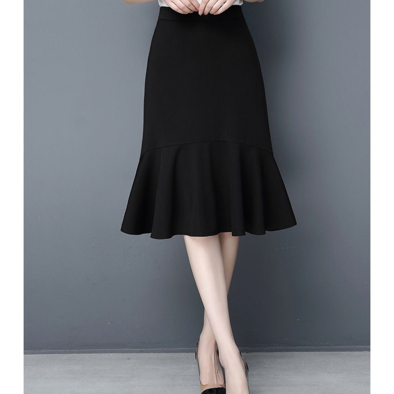 Women's Dresses A-line Cut Ruffle Fishtail Wrap Skirt Office Pencil Skirt High Waist Below Knee Casual Elegant Halter Skirt