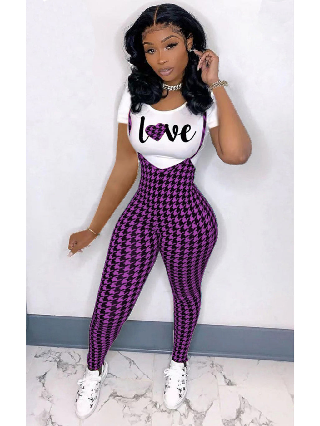 Women'S fashion pattern printed short sleeved T-shirt+camisole jumpsuit two-piece set, Jumpsuit for Women, Two Piece Outfits for Women, Casual Wear, Everyday Outfit, Trendy Fashion, Stylish Jumpsuit, Breathable Material, Ligh