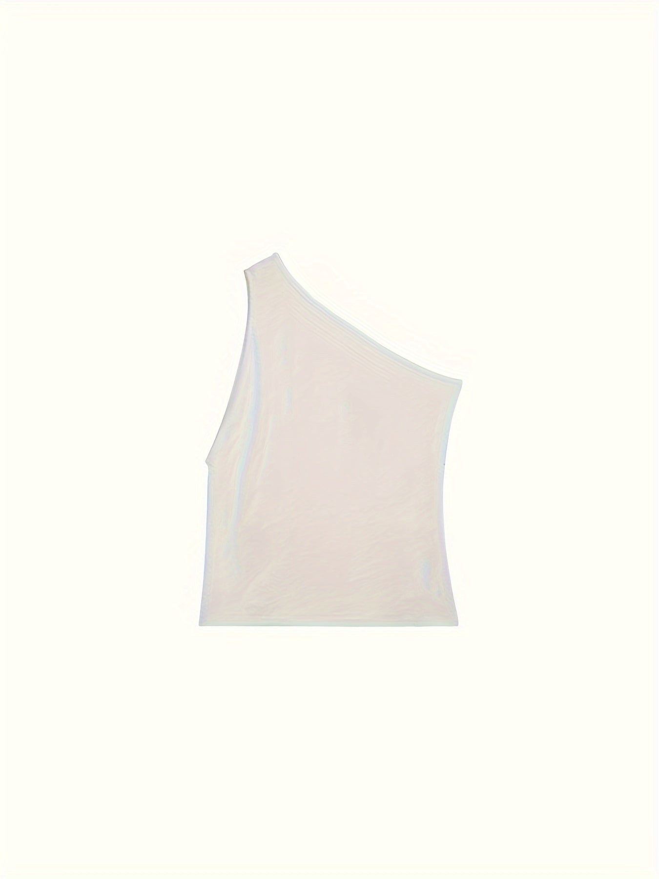 One Shoulder Solid Backless Tank Top Plus Wide Leg High Waist Pantsuits - High Elasticity, Polyester, Machine Washable, Solid Color, Knit Fabric, Casual Style Outfits for Women - Perfect for All Seasons