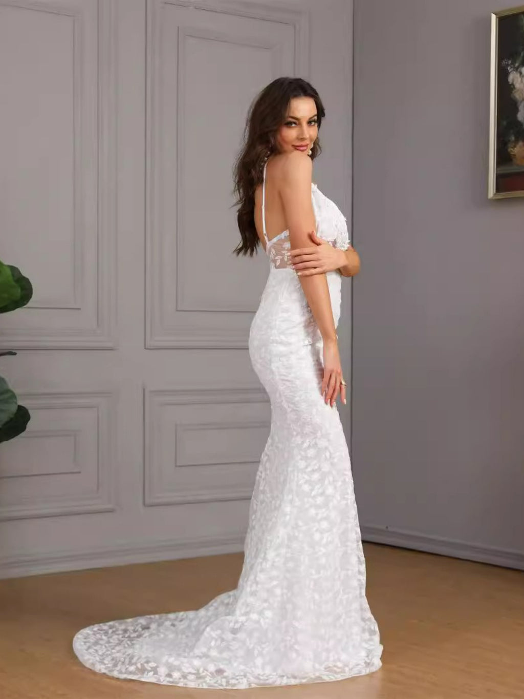 Women's Dresses-2025 New Women's Sexy Sleeveless Suspender Tail Slim Wedding Dress Wedding Dress Women's Dress