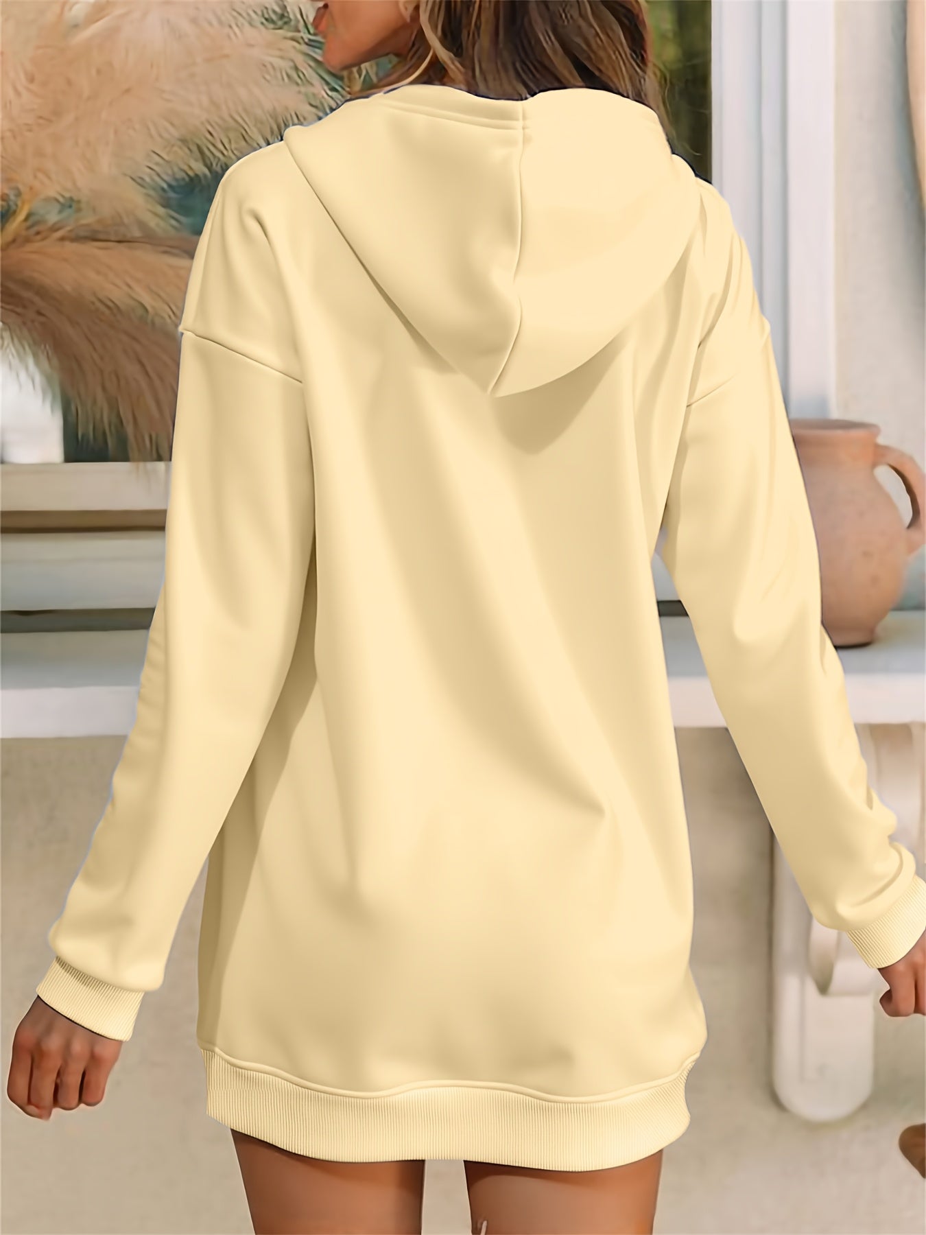 [Cozy Winter Swe Dress] Women's Thickened Hooded Swe Dress | Mint Green Winter Pantsuit, Loose Fit Longline Sweater Dress for Cold Weather - Machine Washable, Everyday & Formal Outfits, Winter Dresses, Formal Attire, Autumn O