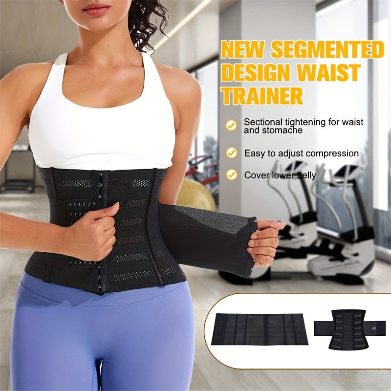 1pc Breathable Polyester Waist Cincher for Women - Medium Control Posture Improvement Shapewear with Adjustable Closure, Knit Fabric Weave, Hand Washable - 1pc