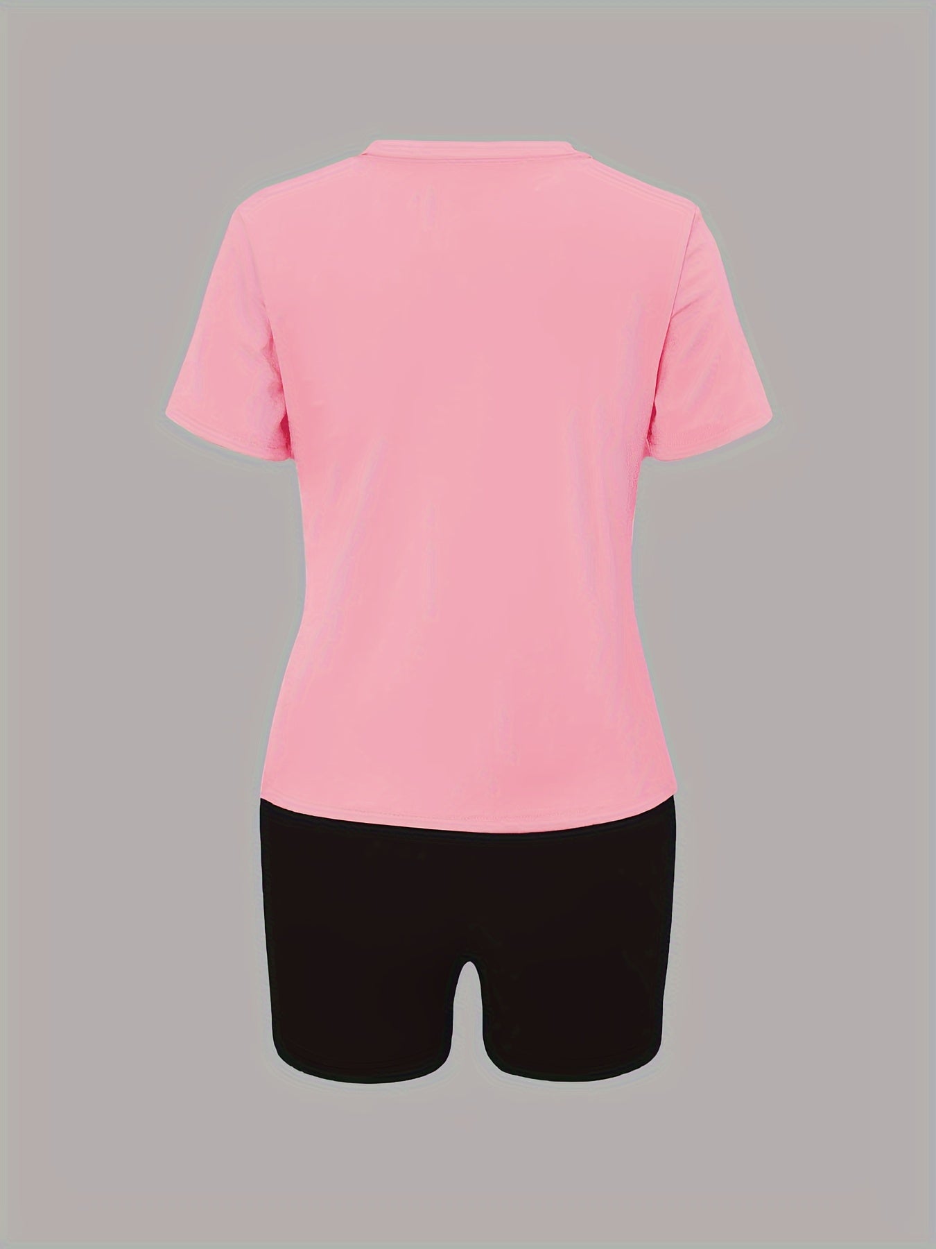 Women's Letter & Lips Print Casual Two-piece Set, Crew Neck Short Sleeve Top & Shorts Outfits - For Women - Summer Wear - Perfect Gift for Fashionable Ladies