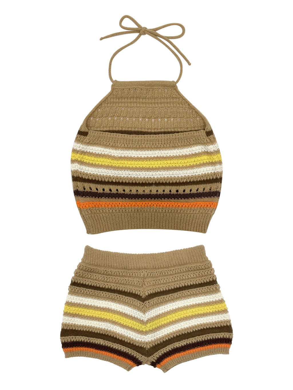 Women'S Y2K Hollow Stripe Two-Piece Set