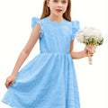 Girls Dress Casual Ruffle Sleeveless A Line Summer Dresses With Pockets 4-12 Years