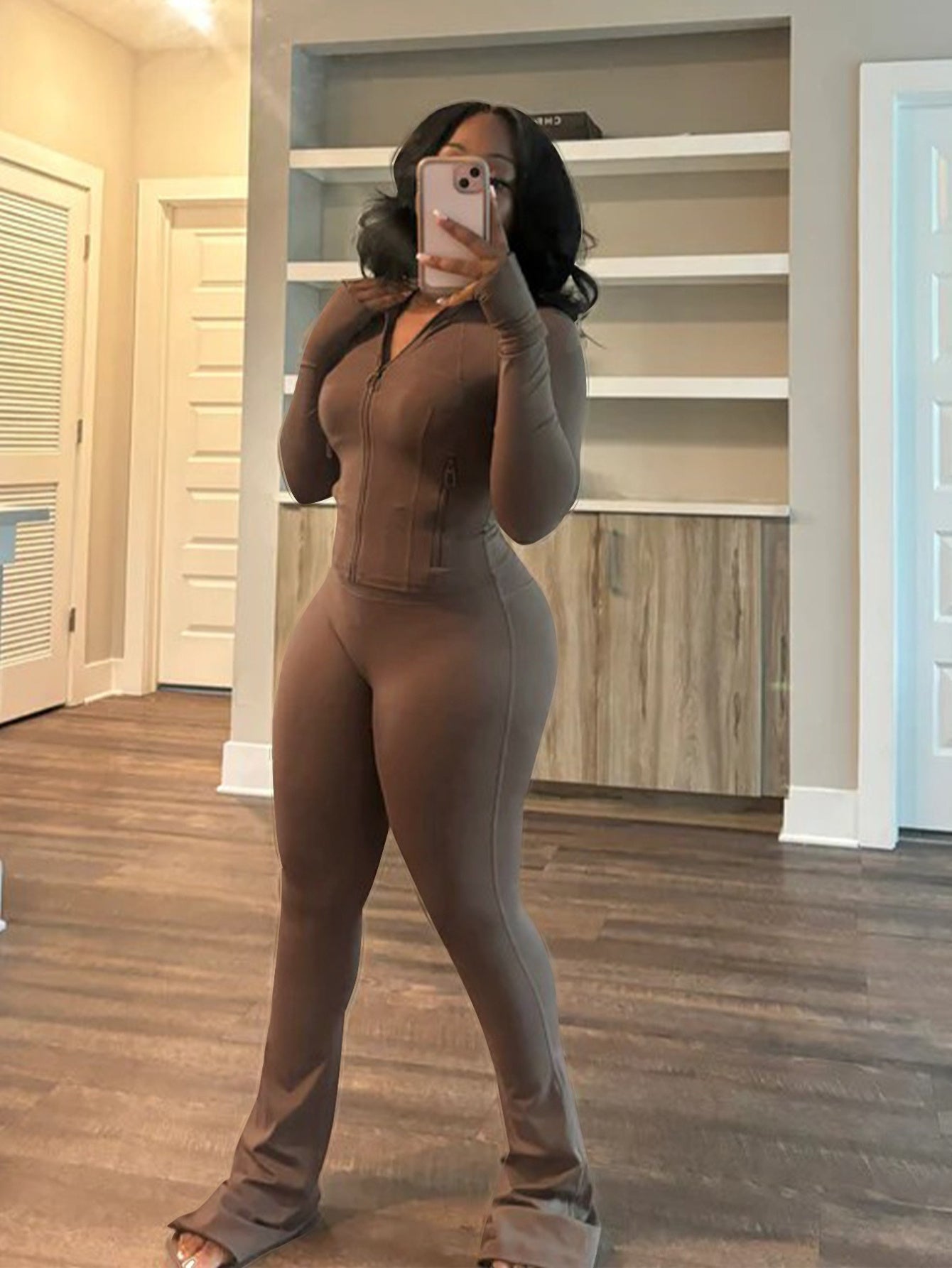 Spring and summer new s leisure Women's clothing sexy tight long-sleeved bell two-piece set, Cute Outfits For Women, Trendy Clothes For Women