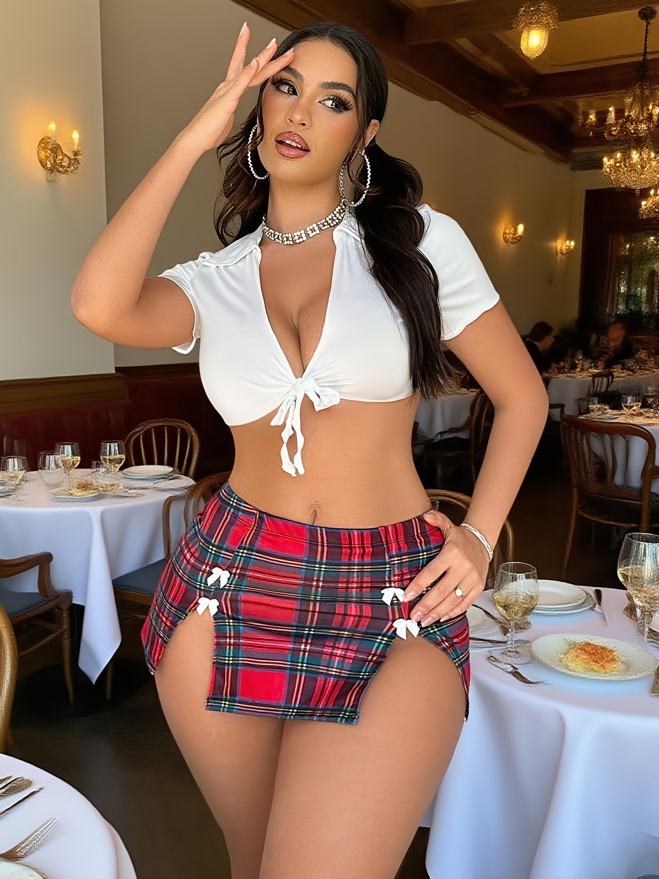 Women's Sexy Lingerie Set, Mini Skirt & Thong Role - Playing Erotic Costume - New Style, Lingerie Sexy, Outfits for Women, Sexy Night Wear for Women, Lingerie Women, Costume Party Attire, Role Play Costume, Sexy Lingerie Coll