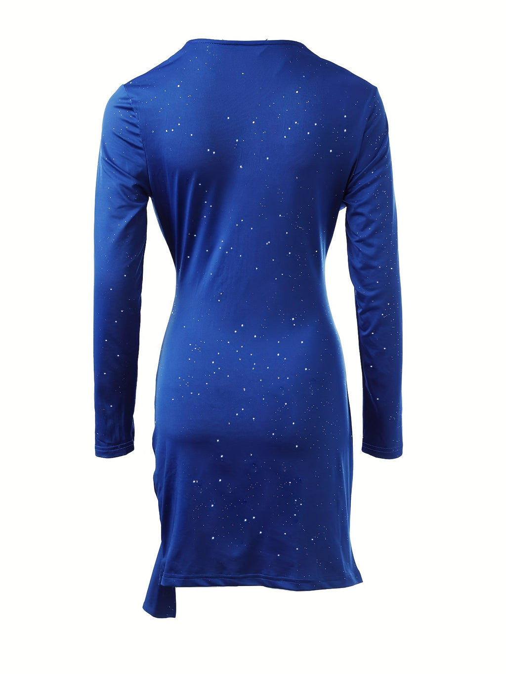 Flattering Ruched Bodycon Dress - Elegant Women's Long Sleeve Plunging Solid Dresses for Women - Chic, Curve-Hugging, Comfortable, and Versatile Clothing for Any Occasion