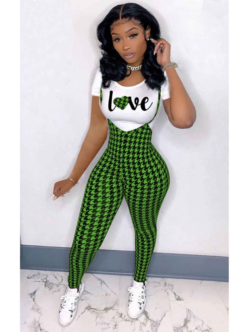 Women'S fashion pattern printed short sleeved T-shirt+camisole jumpsuit two-piece set, Jumpsuit for Women, Two Piece Outfits for Women, Casual Wear, Everyday Outfit, Trendy Fashion, Stylish Jumpsuit, Breathable Material, Ligh