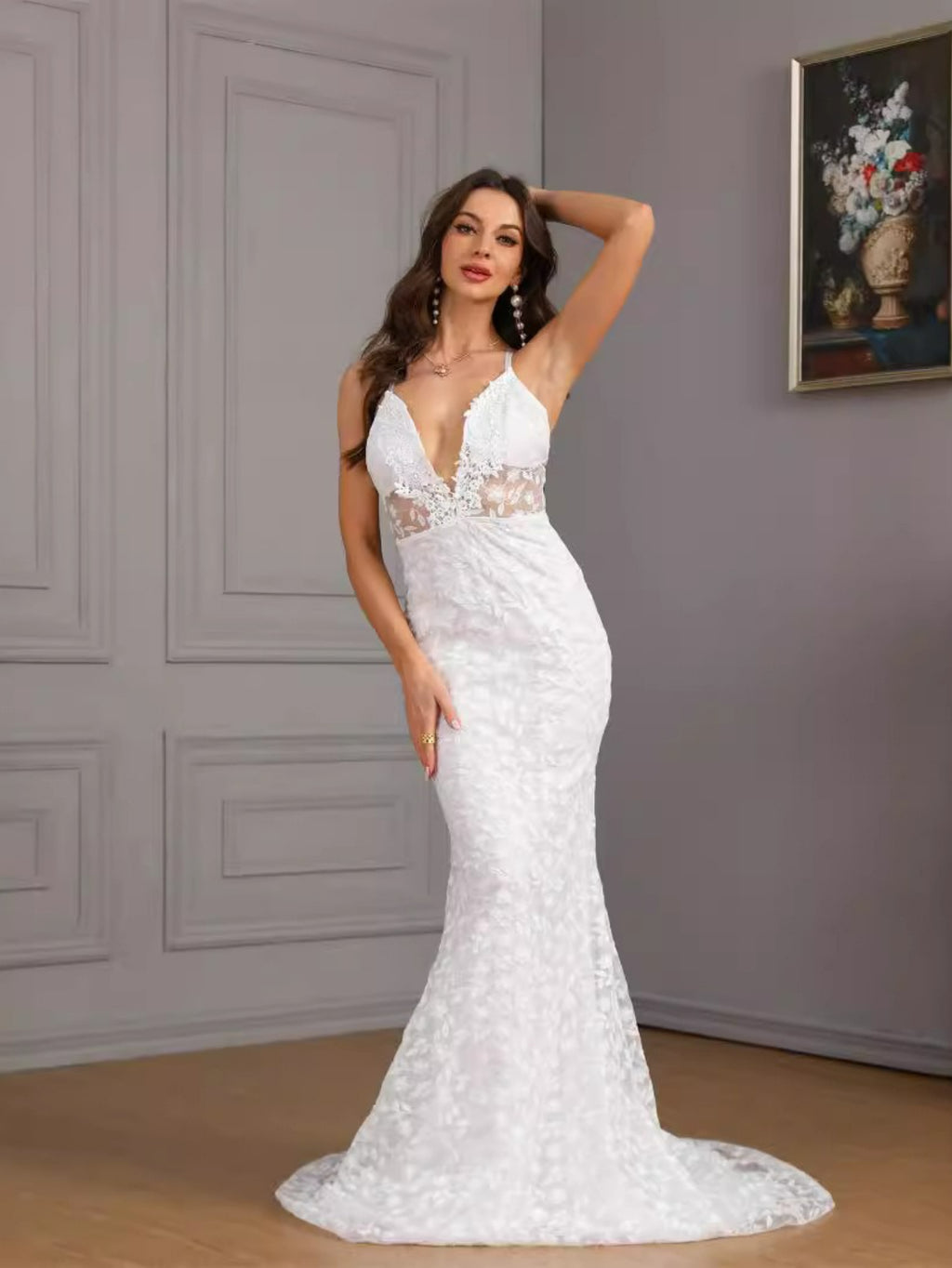 Women's Dresses-2025 New Women's Sexy Sleeveless Suspender Tail Slim Wedding Dress Wedding Dress Women's Dress