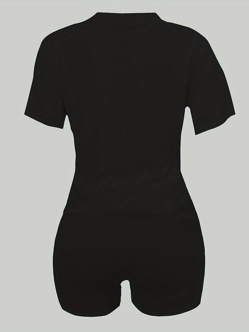 Letter Print Matching Two-piece Set, Casual Short Sleeve T-shirt & Biker Shorts Outfits, Women's Clothing