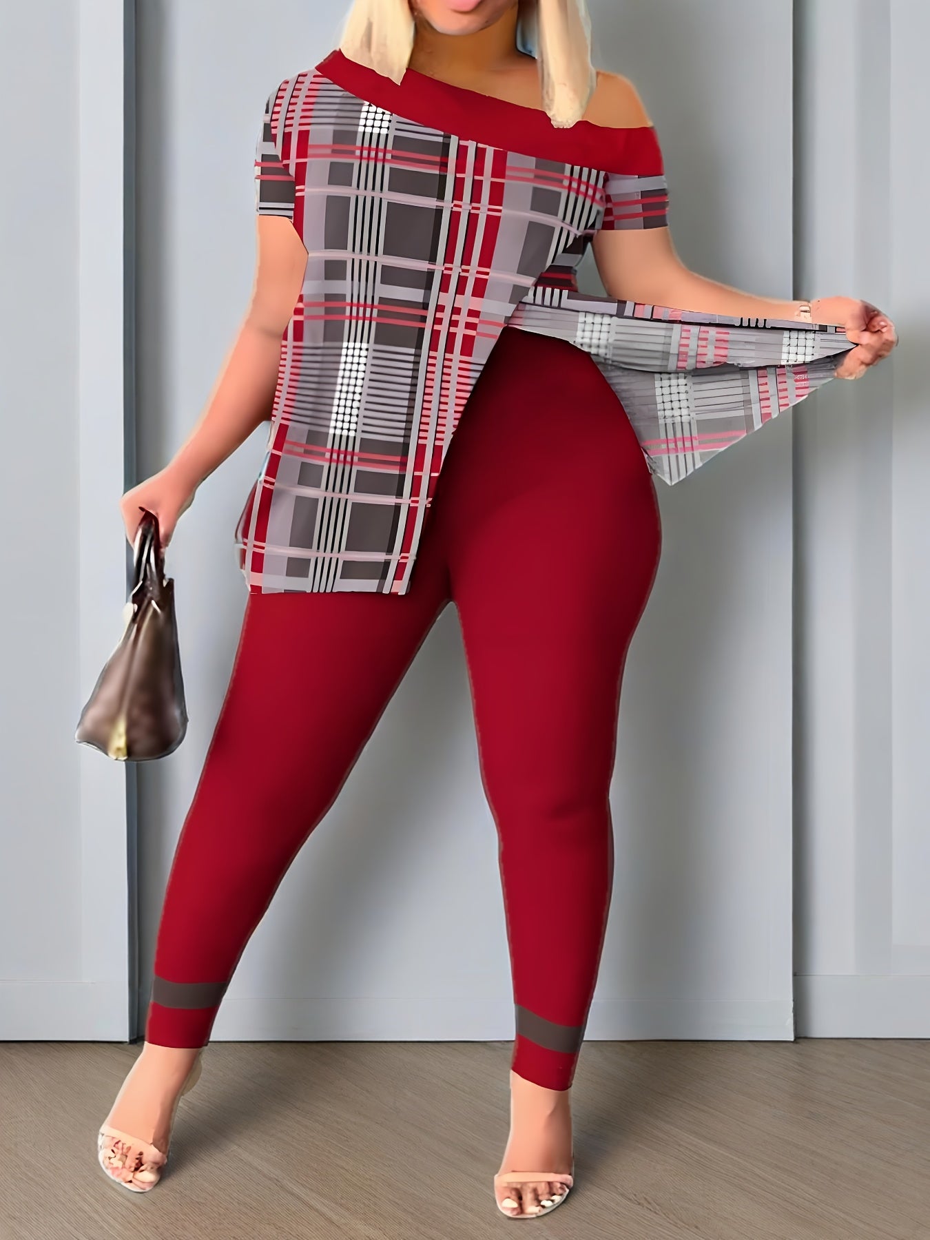 2pcs Outfits for Women Casual 2pcs Outfits Off Shoulder Sets Pants Suit for Women Suitable for Spring And Summer, Pant Suits for Women, Womens Trouser Suits, Pant Suits for Women, White Pants for Women Elegant Classy, Trendy