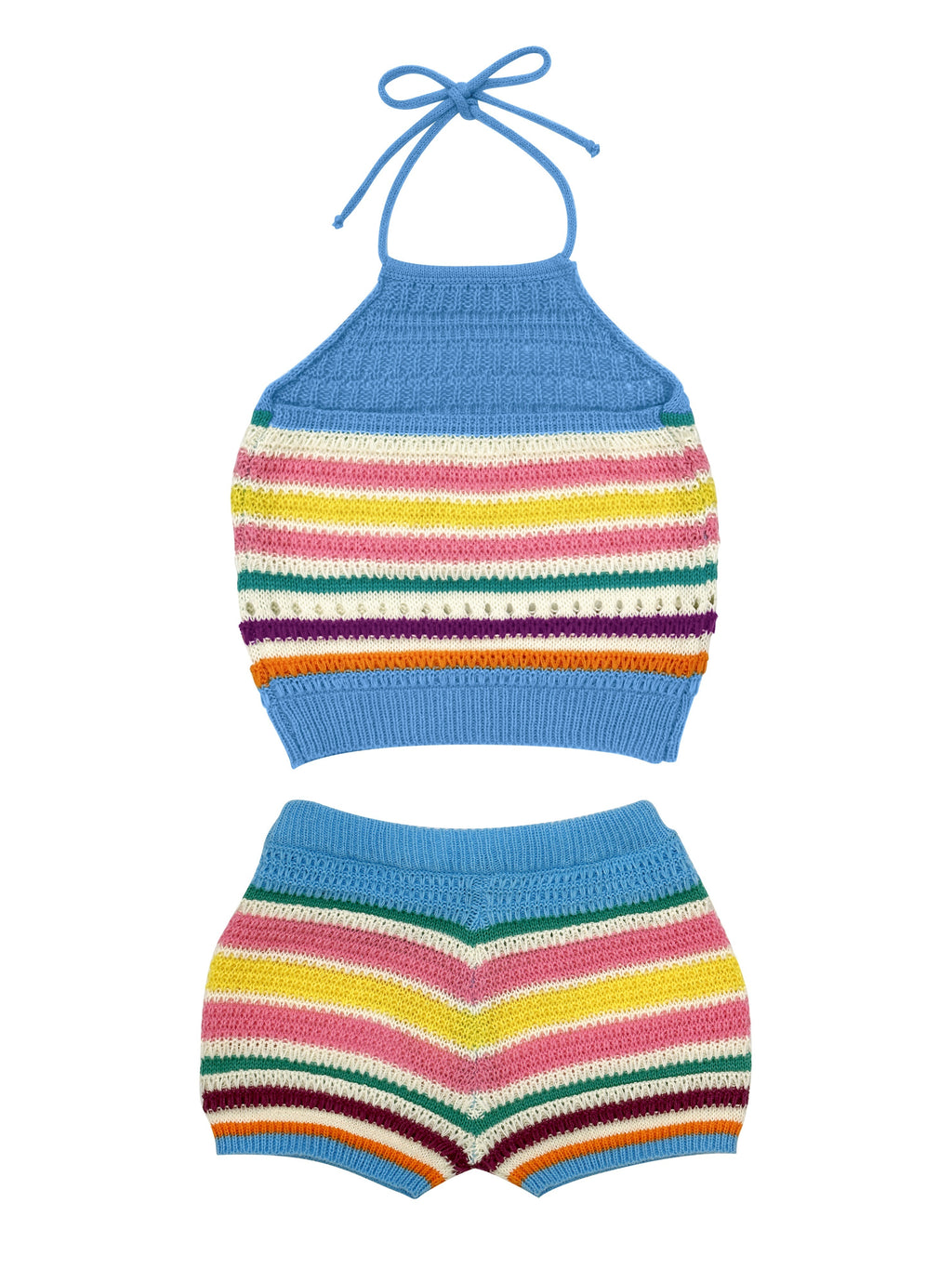 Women'S Y2K Hollow Stripe Two-Piece Set