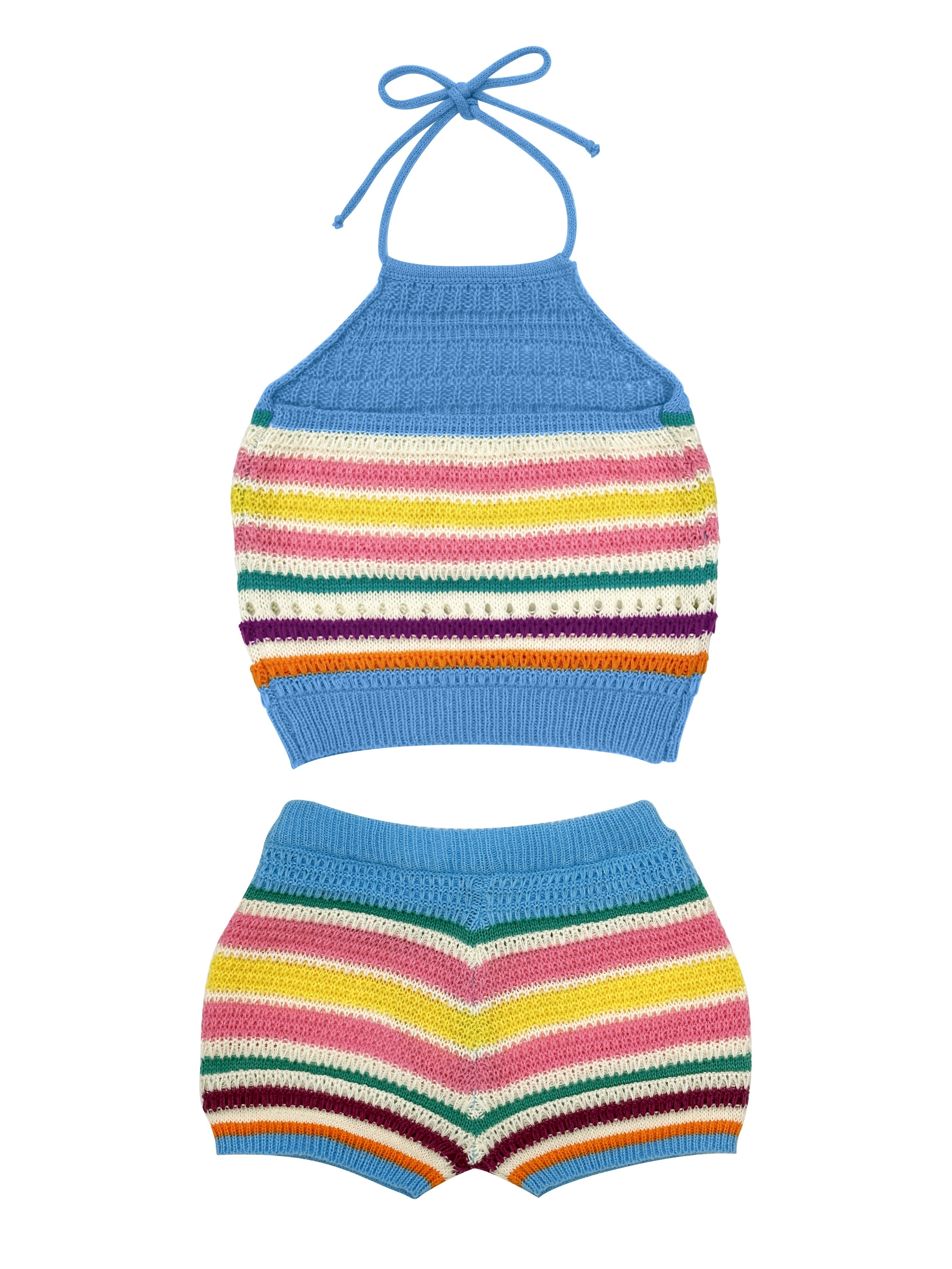 Women'S Y2K Hollow Stripe Two-Piece Set